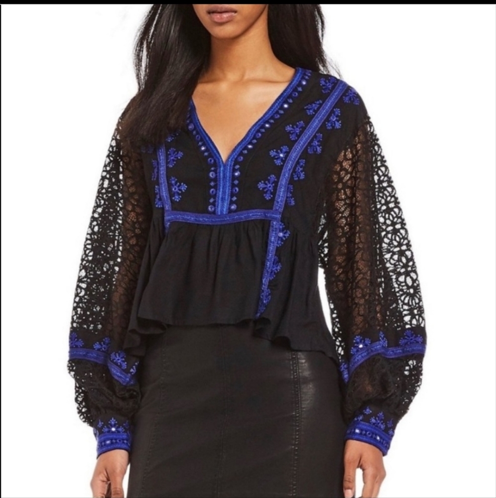 Free People Boho Lace Blouse